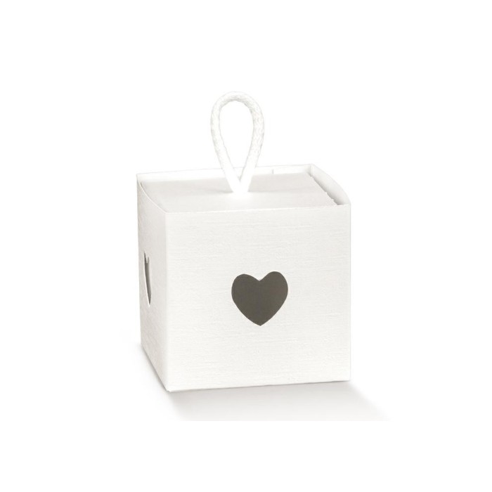 SCATOLA IN CARTONCINO CON CORDINO 50X50X50 FIBRA BIANCA